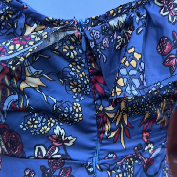 ZC Woman Elegant Floral High Low Dress in Blue Size S - Picture 12 of 15